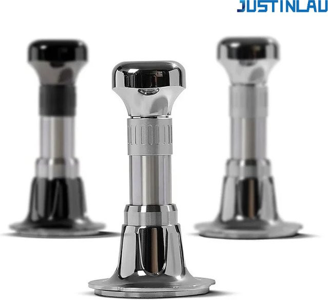 JUSTINLAU Espresso Kaffee-Stampfer aus Edelstahl in Silber mit Rückprall-Funktion und konstante Kraft für Barista-Werkzeug - Bild 1