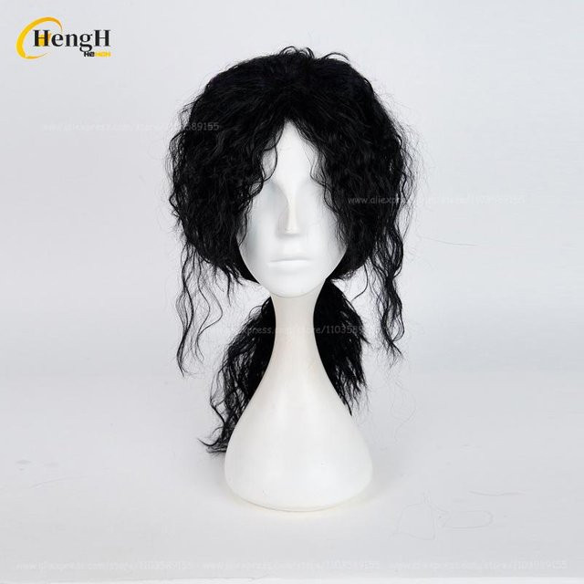 Michael Jackson Cosplay Perücke, 50 cm, schwarzes lockiges Synthetikhaar - Bild 1