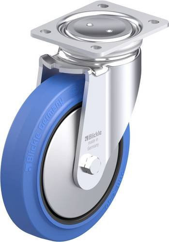 Blickle Stahlblech-Lenkrolle LUH-POEV 200XR-SB-FA in Schwarz und Blau mit 200 mm Rad-Durchmesser und 500 kg Tragfähigkeit - Bild 1