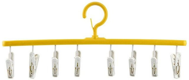 Yiran Furniture Kleiderbügel aus Kunststoff mit 8 Clips, rutschfest und winddicht, für Unterwäsche und Socken, Farben: Weiß, Pink, Blau, Gelb - Bild 1