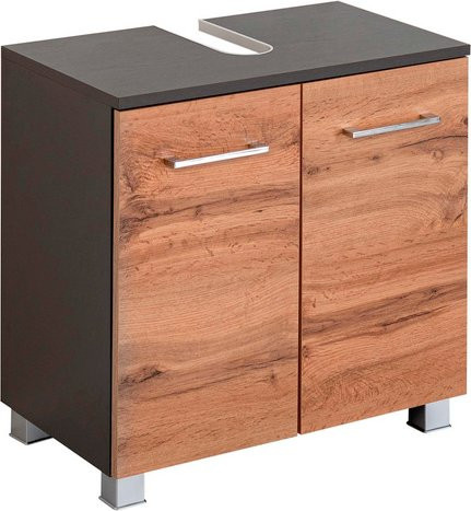 HELD MÖBEL Waschbeckenunterschrank Paris in Eiche Optik, Farbe Braun/Grau, B/H/T: 60 x 54 x 35 cm - Bild 1