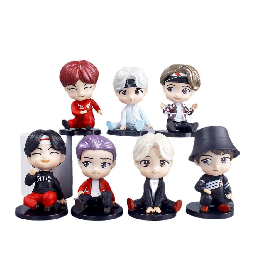 Bandai BTS RM Jin Suga Jhope Mini-Figuren, 7-teiliges Set, Kunststoff - Bild 2