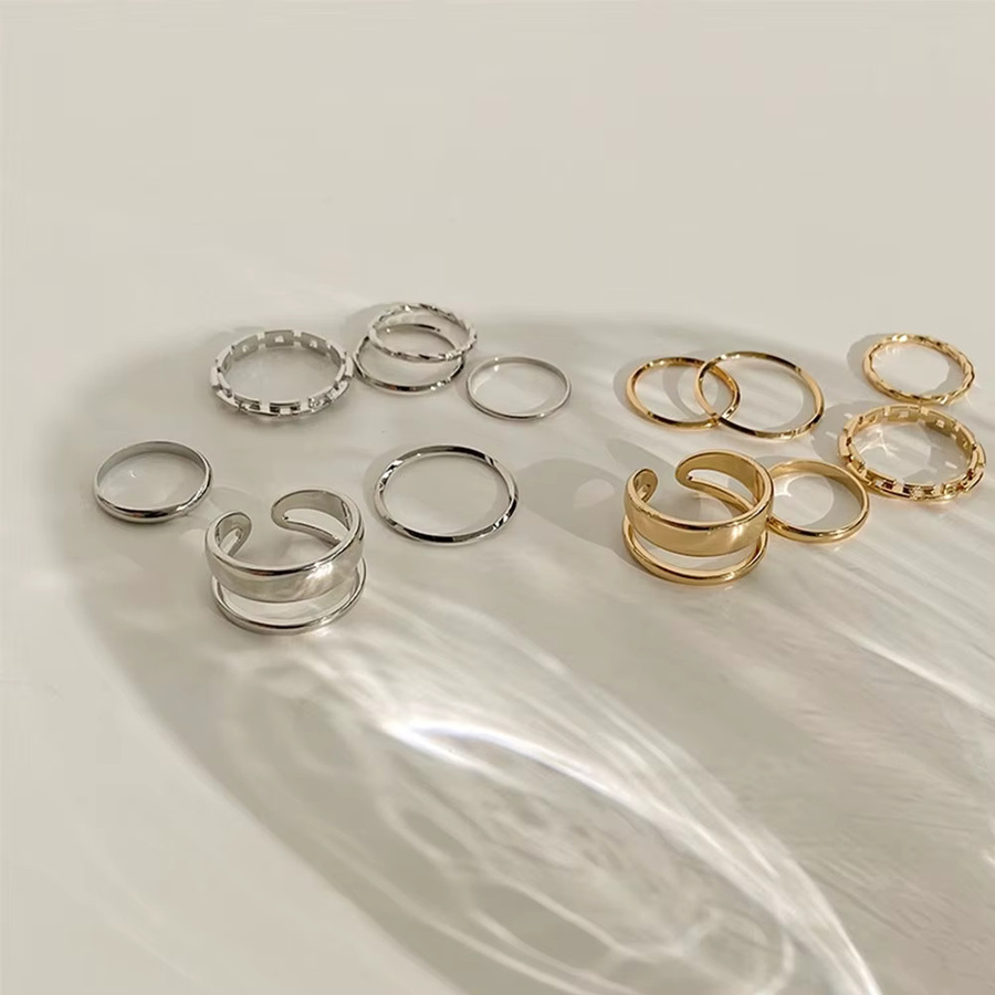 Lush Glam Rings Set, Rot, Silber, Damen - Bild 1