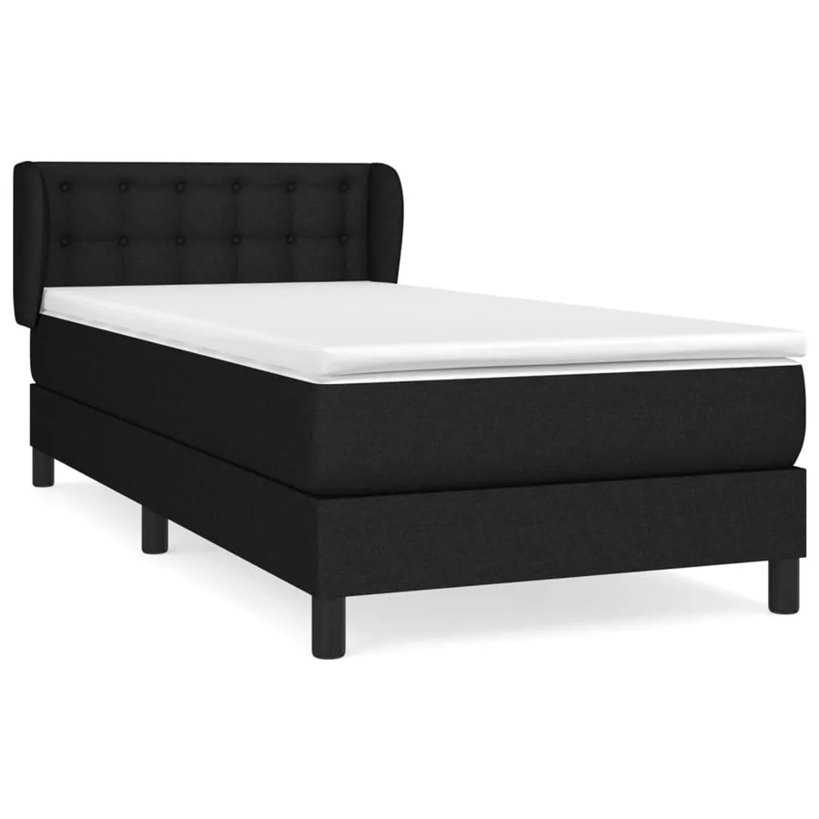 vidaXL Boxspringbett mit Matratze Hybrid-Design in Schwarz und Weiß, B/T/H: 100 x 200 cm - Bild 2