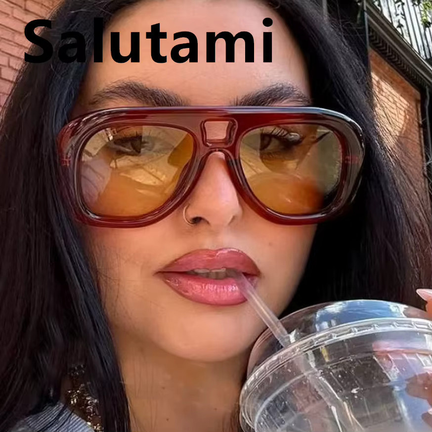 Salutami Sonnenbrille Aviator, Vollrand, Gelb, Damen, Kunststoff - Bild 2