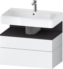 Duravit Waschtischunterschrank Qatego Wandmontiert Grau/Weiß Glänzend B/T/H: 79 x 47 x 59 cm - Bild 1