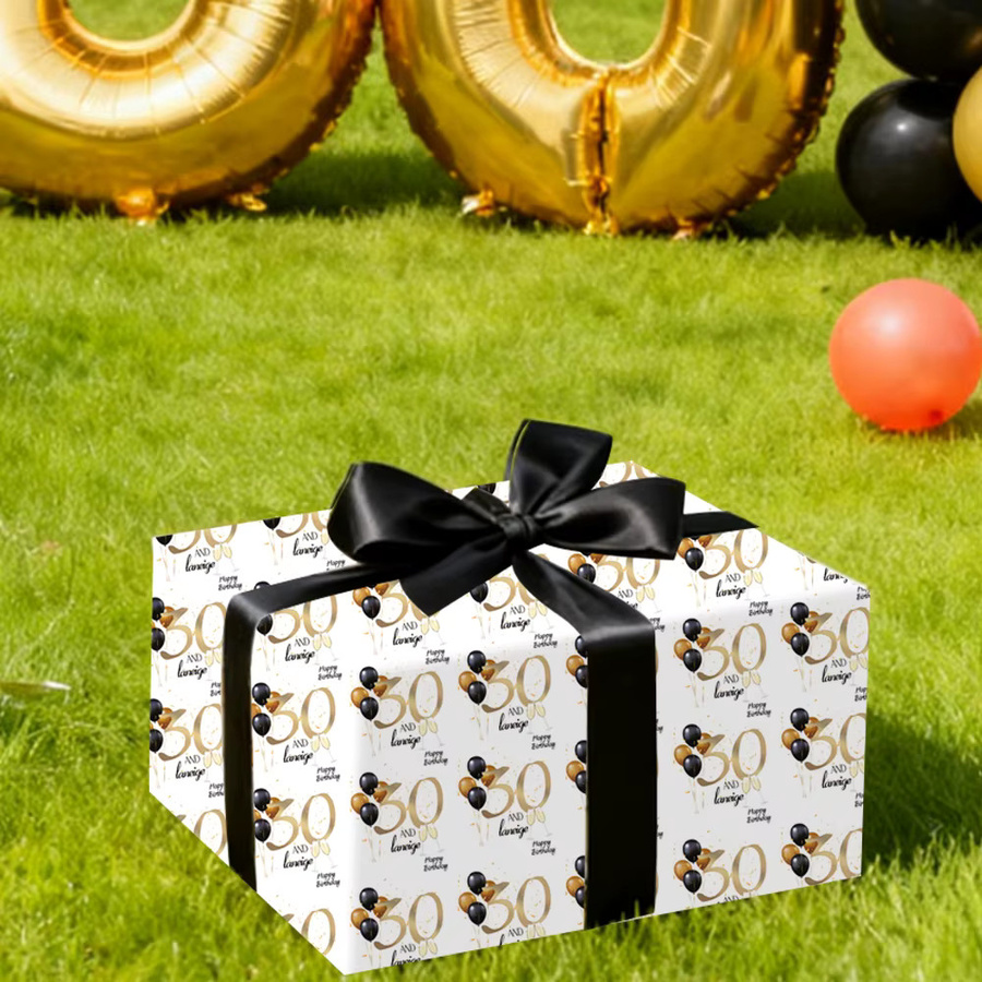Personalisiertes WEIGAO Geschenkpapier für Geburtstage in Weiß - Bild 3