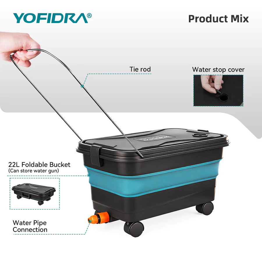 YOFIDRA Bürstenloser Hochdruckreiniger Kabellose Elektrische Wasserpistole mit Eimer für Makita 21V Akku - Bild 5