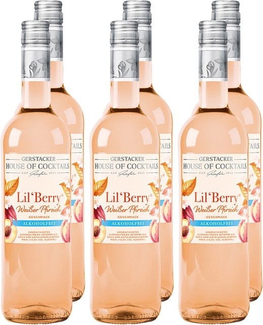 Lil´Berry, alkoholfreie Spirituose, weißer Pfirsich, 6 x 0,75 l - Bild 1