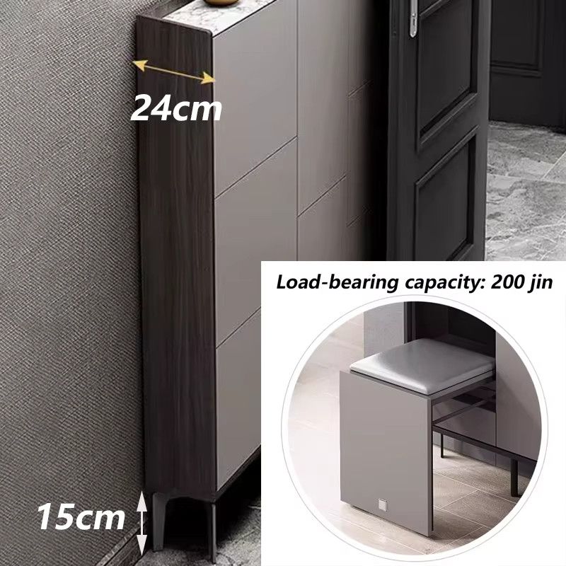 Oeny Schuhschrank modern und platzsparend, vertikales Lagerregal mit Türen, H x B x T: 133 x 24 x 125 cm - Bild 3