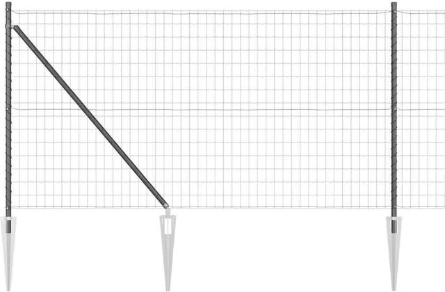 vidaXL Zaun mit Pfosten Grau aus Stahl und PVC, Höhe: 1 m, Länge: 25 m - Bild 1