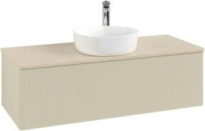 V&B Waschtischunterschrank Antao mit Frontstruktur und Beleuchtung, Farbe: Grau, B/T/H: 120 x 50 x 50 cm - Bild 1