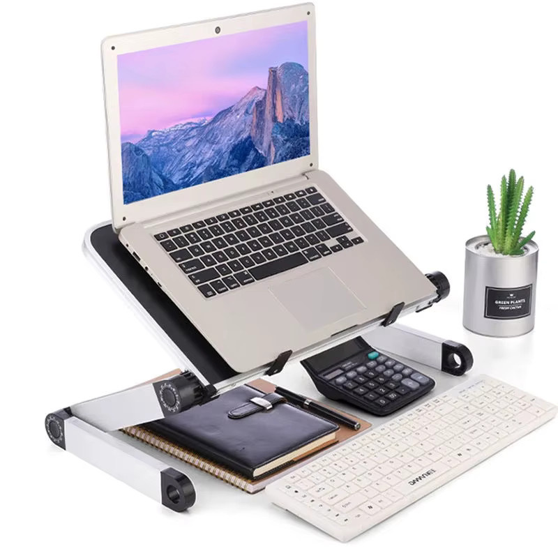 YASOKO Tragbarer Klapphalter aus Aluminiumlegierung als Laptop-Ständer für 11–17 Zoll in Schwarz und Silber - Bild 2