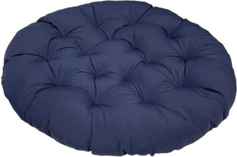 Papasan-Stuhlkissen von Borderless Boutique in Blau, rundes gepolstertes Outdoor-Kissen aus Polyester mit UV-Beständigkeit und Befestigungsbändern, Durchmesser: 60 cm - Bild 1