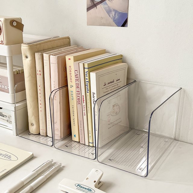 SD&HI Tragbarer Buchständer aus Acryl in Transparent, U-förmiges Schreibtisch-Organizer-Regal für Heimbüro und Ordnung, B/T/H: 20,0 x 13,5 x 13,5 cm - Bild 1
