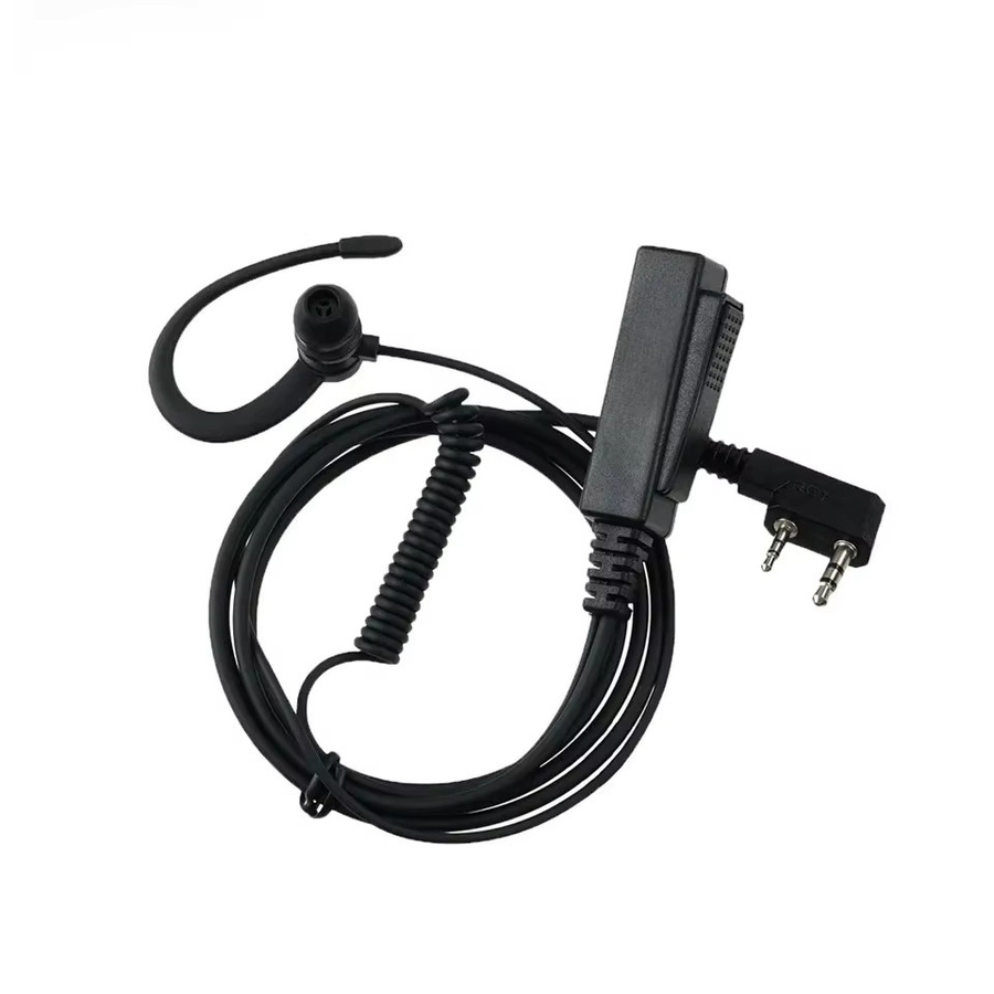 Retevis Walkie Talkie Ohrhörer mit 2Pin Anschluss, Weiches Ohrbügel Headset mit PTT und HD Lautsprecher in Schwarz für Kenwood, Baofeng UV 5R und Quansheng UV K5, Modell EEK023 - Bild 4