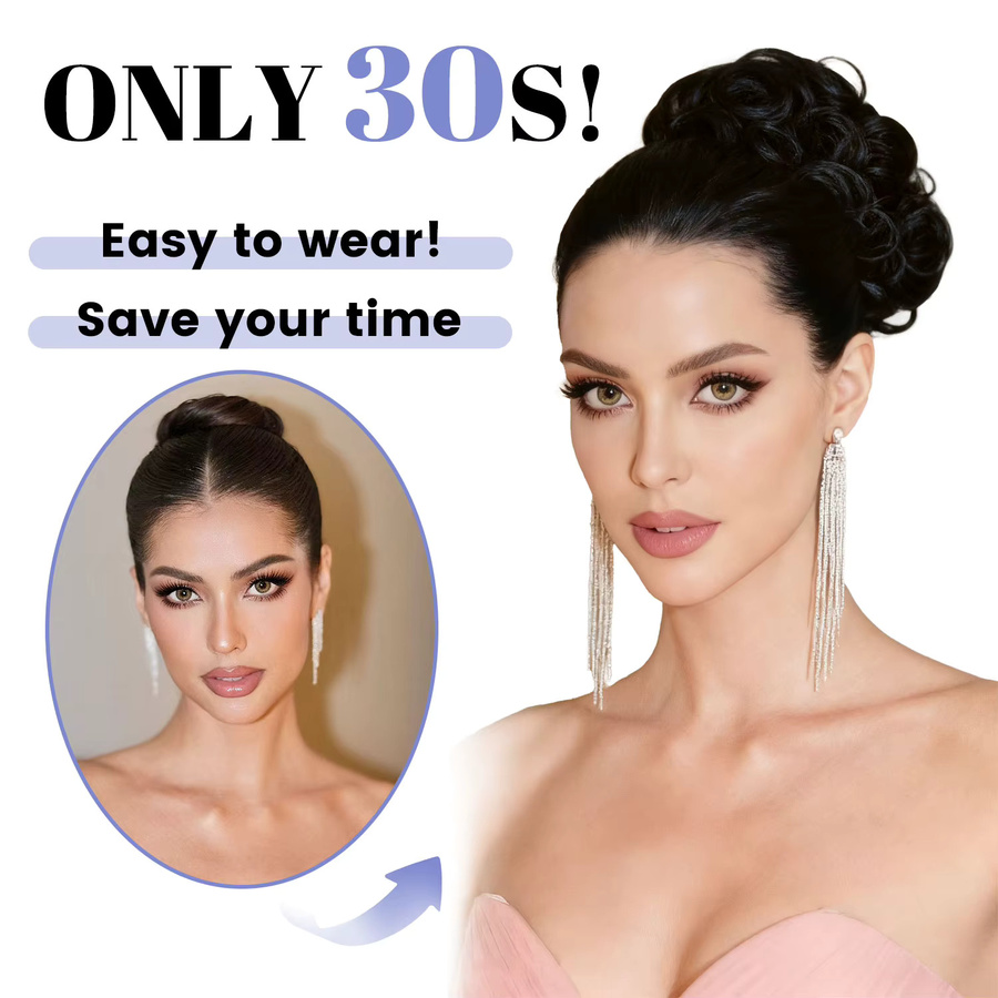 JIAMEISI Scrunchie-Chignon-Haarteil, lockiger Haarknoten, Damen - Bild 5