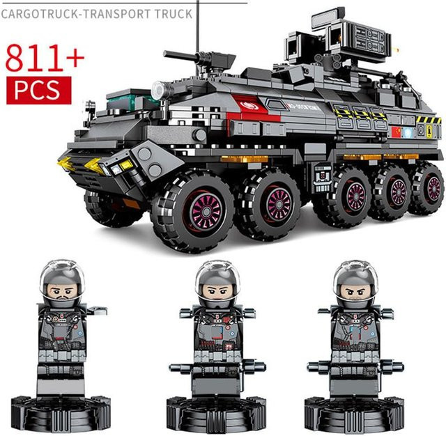 Militärischer Personentransporter, Baustein Set, 811 Teile, schwarz, ab 6 Jahren - Bild 1