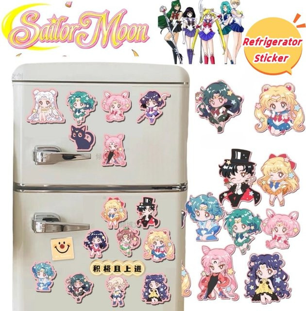 Bandai Sailor Moon Anime Magnetische Aufkleber Tsukino Usagi und Chiba Mamoru Multicolour DIY-Dekoration - Bild 1