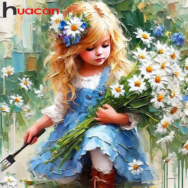 Huacan Gänseblümchen, Diamantmosaik, Volldiamantgemälde, Bunt - Bild 1
