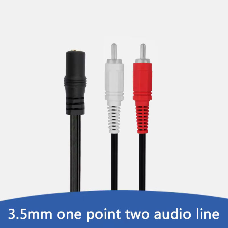 WYMECT Stereo-Audio Y-Adapter von 3,5-mm-Klinke auf 2 RCA, Schwarz - Bild 3