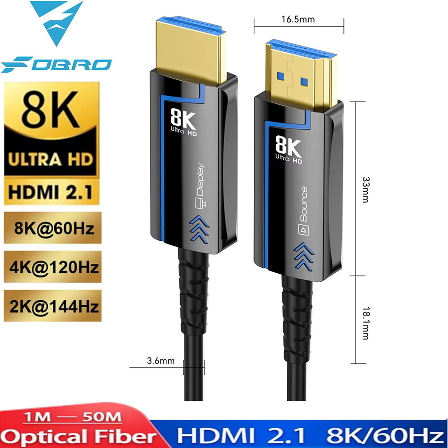 lmcnzz HDMI 2.1 Glasfaserkabel Ultra HD High Speed 48Gbps für 4K und 8K in Schwarz - Bild 6