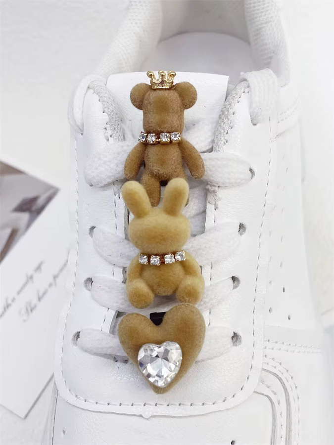 LIN KING Schuh Spitze Charms, Bär Kaninchen, Strass, Damen - Bild 1