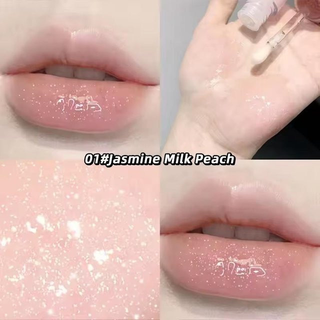 OTRESS Jelly Lip Oil Lipgloss, 01#Jasmine Milk Peach, Glänzend, Unisex - Bild 1