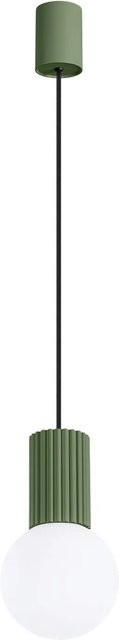 Pendelleuchte Licht-Erlebnisse Kugelschirm aus Glas und Aluminium in Grün oder Weiß mit G9 Fassung, Durchmesser: 12 cm - Bild 1