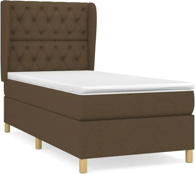 vidaXL Boxspringbett mit Matratze Dunkelbraun B/T/H: 80 x 200 x 118 cm - Bild 1