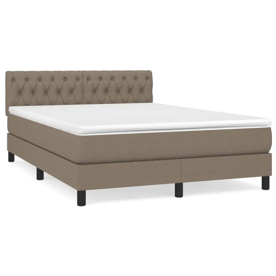 vidaXL Boxspringbett Hybrid mit Matratze und Taschenfederkern in Taupe, B/T: 140 x 200 cm - Bild 2