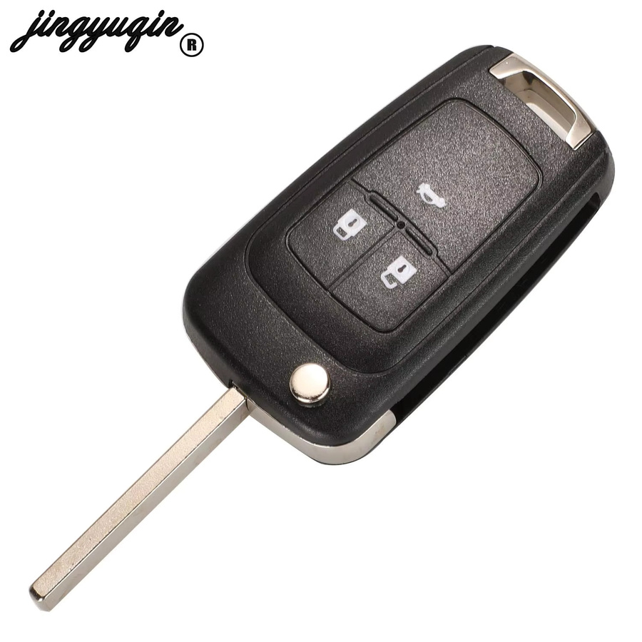 Jingyuqin Klappbarer Fernbedienungs-Autoschlüssel für Chevrolet Camaro Cruze Equinox Impala Spark Volt, Schwarz, 315/433MHz ID46 PCF7937E Chip, 2/3/4/5-Tasten - Bild 3