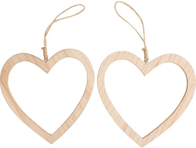 VBS Anhänger Herzen in Beige aus MDF-Holz, 2er-Set - Bild 1