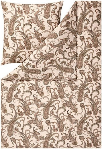 Estella Bettwäsche Varena aus Edelflanell in Beige mit floralem Naturmuster - Bild 1