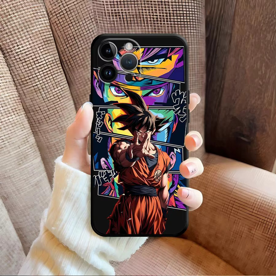 Dragon Ball Son Goku Handyhülle für iPhone 12 13 14 15 16 17 Pro Max und weitere Modelle, Schwarz, weiche Schutzhülle - Bild 4