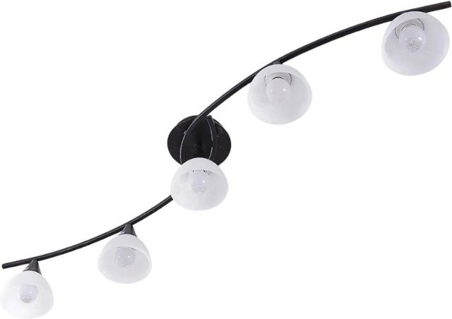 Lindby Deckenlampe Della 9620972, 5-flammige Wohnzimmerleuchte im Landhaus Vintage Stil, Schwarz, Glas, E14 - Bild 1