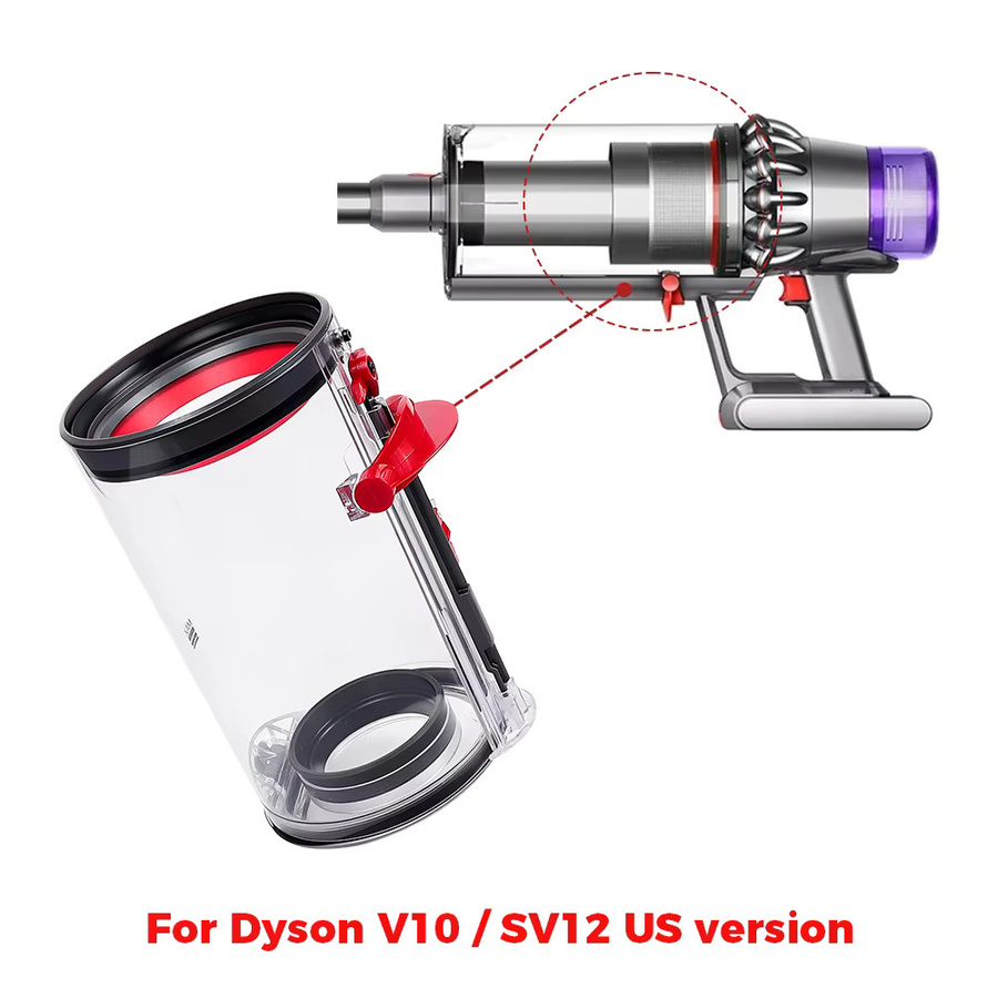 Dyson V10 US SV12 Ersatz Staubbehälter mit HEPA-Filter in Transparent - Bild 2