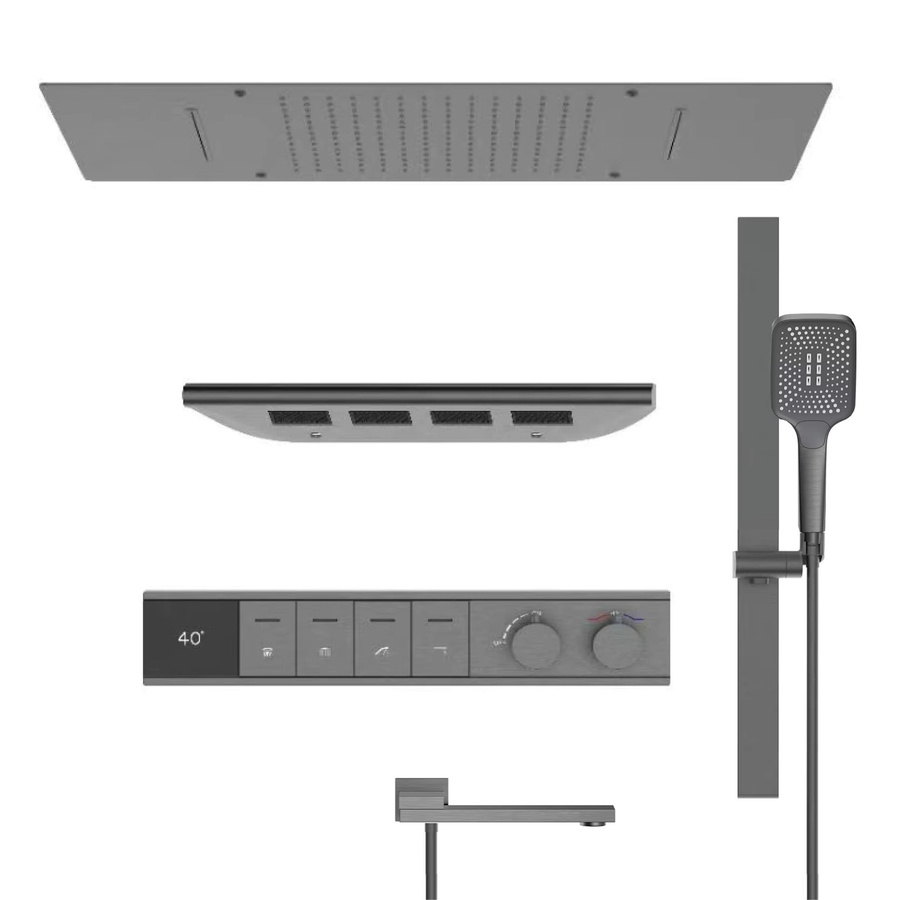 Aitana Regenduschsystem mit LED-Digitalanzeige und Thermostat-Mischer für Heiß- und Kaltwasser - Bild 4