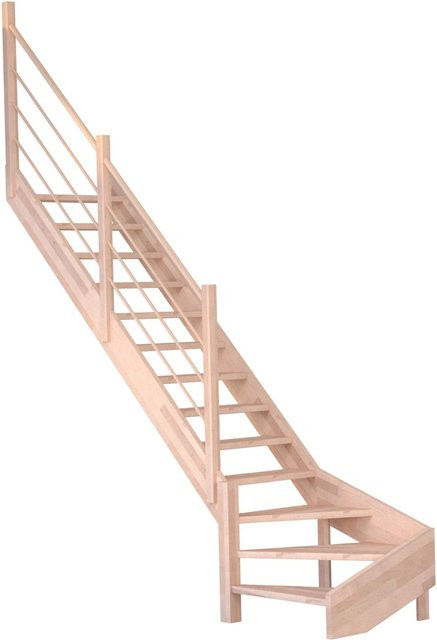 StarWood Treppe Mykonos Pro Buche Gewendelt mit Holz-Design-Geländer FSC, Länge: 90 cm - Bild 1