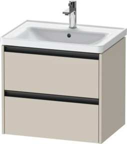 Duravit Waschtischunterschrank Ketho.2 in Tau Matt Beige, wandhängend mit 2 Schubladen, B/T: 63,4 x 45,5 cm - Bild 1
