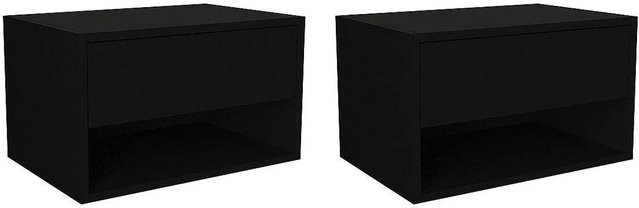 Vente-unique Nachttisch Ritami Schwarz wandmontiert Breite: 60 cm, Höhe: 40 cm, Tiefe: 35 cm - Bild 1
