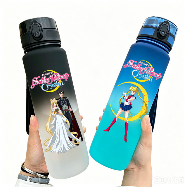 Bandai Sailor Moon Wasserflasche, 650ml, auslaufsicher, mit Trageschlaufe - Bild 1