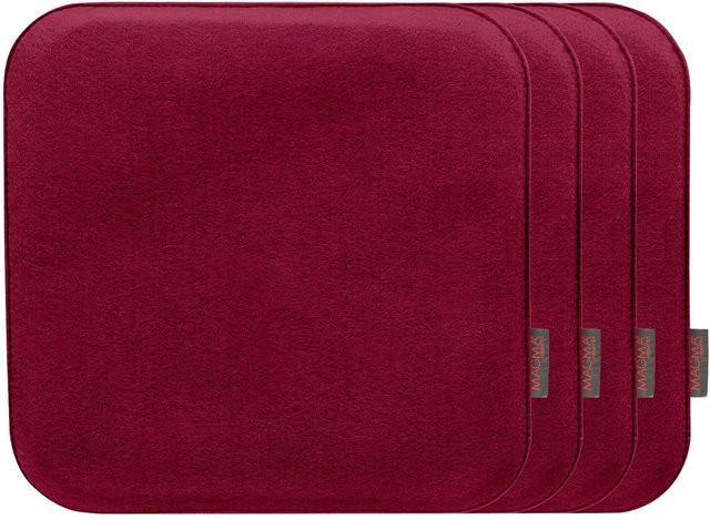 MAGMA Stuhlkissen Avaro 4er Set, eckig, Weinrot, B/T/H: 35 x 35 x 2 cm - Bild 1