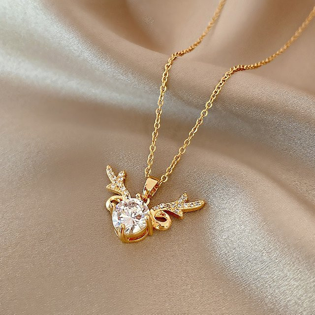 Marisa Halskette Edelstahl, Kristall, Zirkonia, Gold, Damen - Bild 1