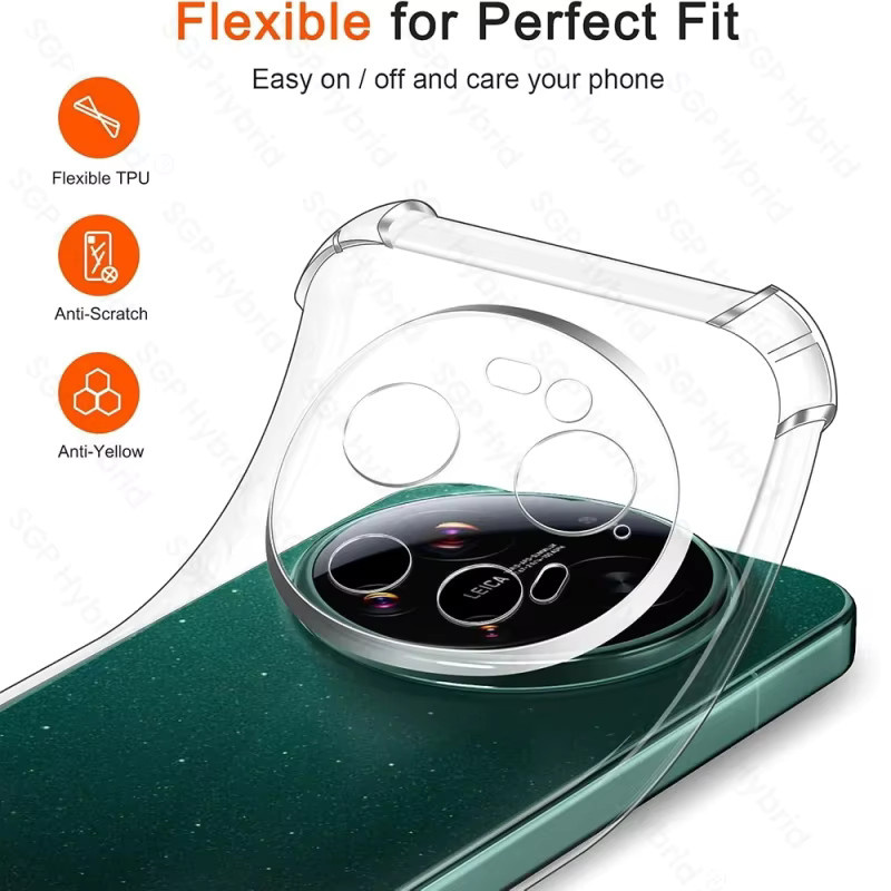 Xiaomi 17 Ultra 5G Silikon Schutzhülle Transparent Anti-Vergilbung Stoßfeste Panzerhülle mit Airbags - Bild 4