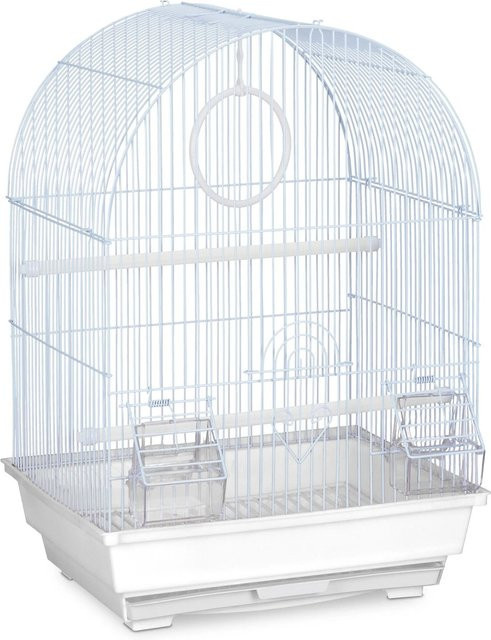 Relaxdays Vogelkäfig aus Stahl in Weiß mit Zubehör, B/T/H: 49,5 x 34,5 x 31 cm - Bild 1