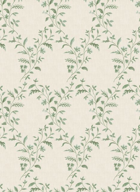 Nina Campbell Tapete Hollingbourne Trellis Vlies in Eucalyptus Grün - Bild 1