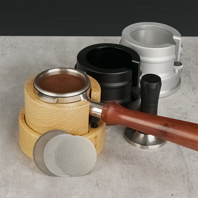 Dalinwell Espresso Tamping Station und Siebträger Halter aus Holz in Multicolour - Bild 1