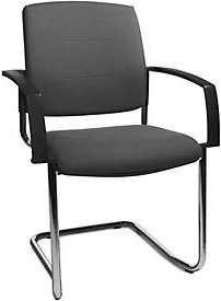 Schäfer Shop Select Freischwinger SSI Proline Visit P2 mit Armlehnen, stapelbar, alusilber/anthrazit, B: 48 cm, T: 48 cm, H: 48 cm - Bild 1