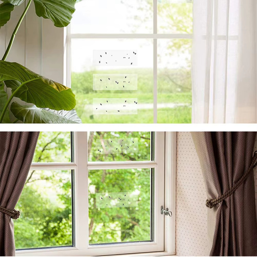 10 Stück APWIKOGER Klebrige Fliegenfallen als Fensteraufkleber zur Insektenbekämpfung in Weiß und Transparent - Bild 3
